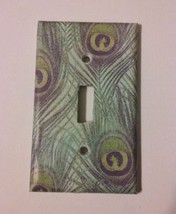 Peacock Feather Light Switch Plate Cover Home Wall decor Gift Green - $8.14