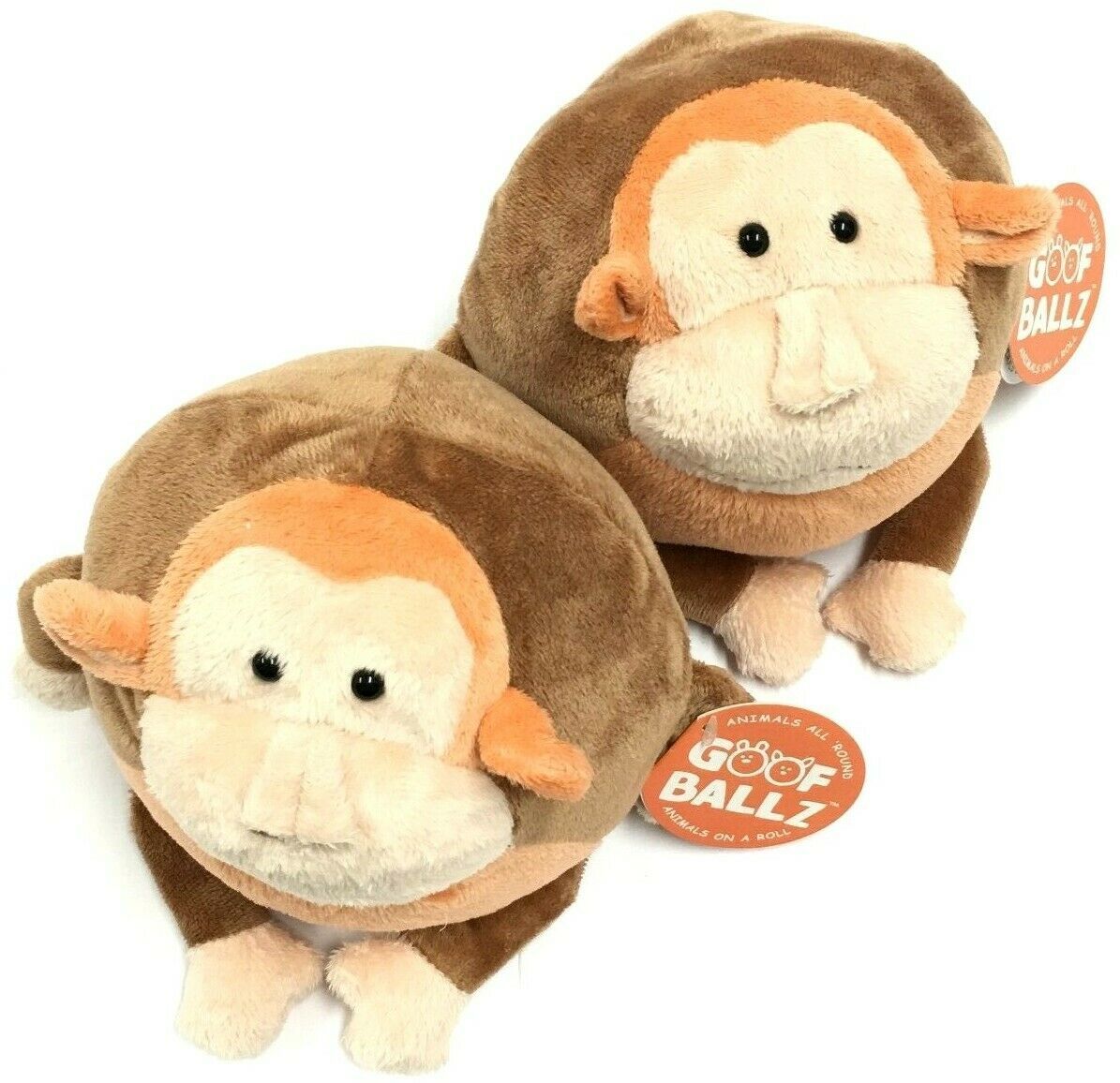 Goof Ballz Two Monkeys Bundle Round Plush Stuffed Animal Toys - Plush ...