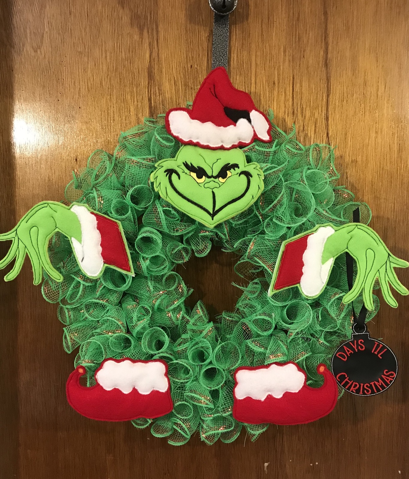 Grinch Christmas Countdown Wreath - Wreaths, Garlands & Plants