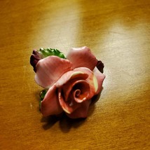 Rose Brooch, Ceramic Flower Lapel Pin, Made in England, Mid Century Jewelry image 3