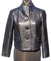 Cache Croc Leather Lined Jacket Coat Top New SM 2/4/6/8 XS/S $348 NWT Textured - $139.20