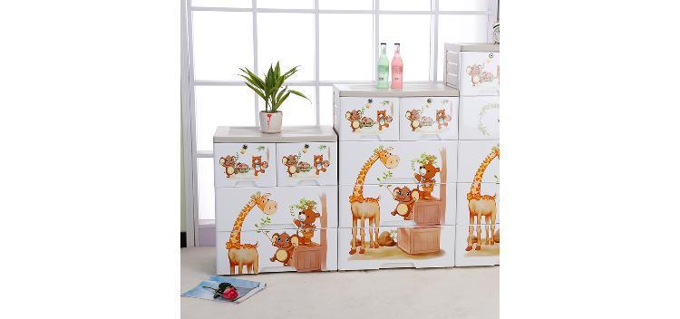 Size: 5 - Cartoon cabinet, drawer type plastic baby wardrobe, baby clothes cabin