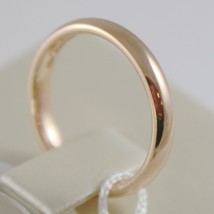 18K YELLOW GOLD WEDDING BAND UNOAERRE COMFORT RING MARRIAGE 3 MM, MADE IN ITALY image 2