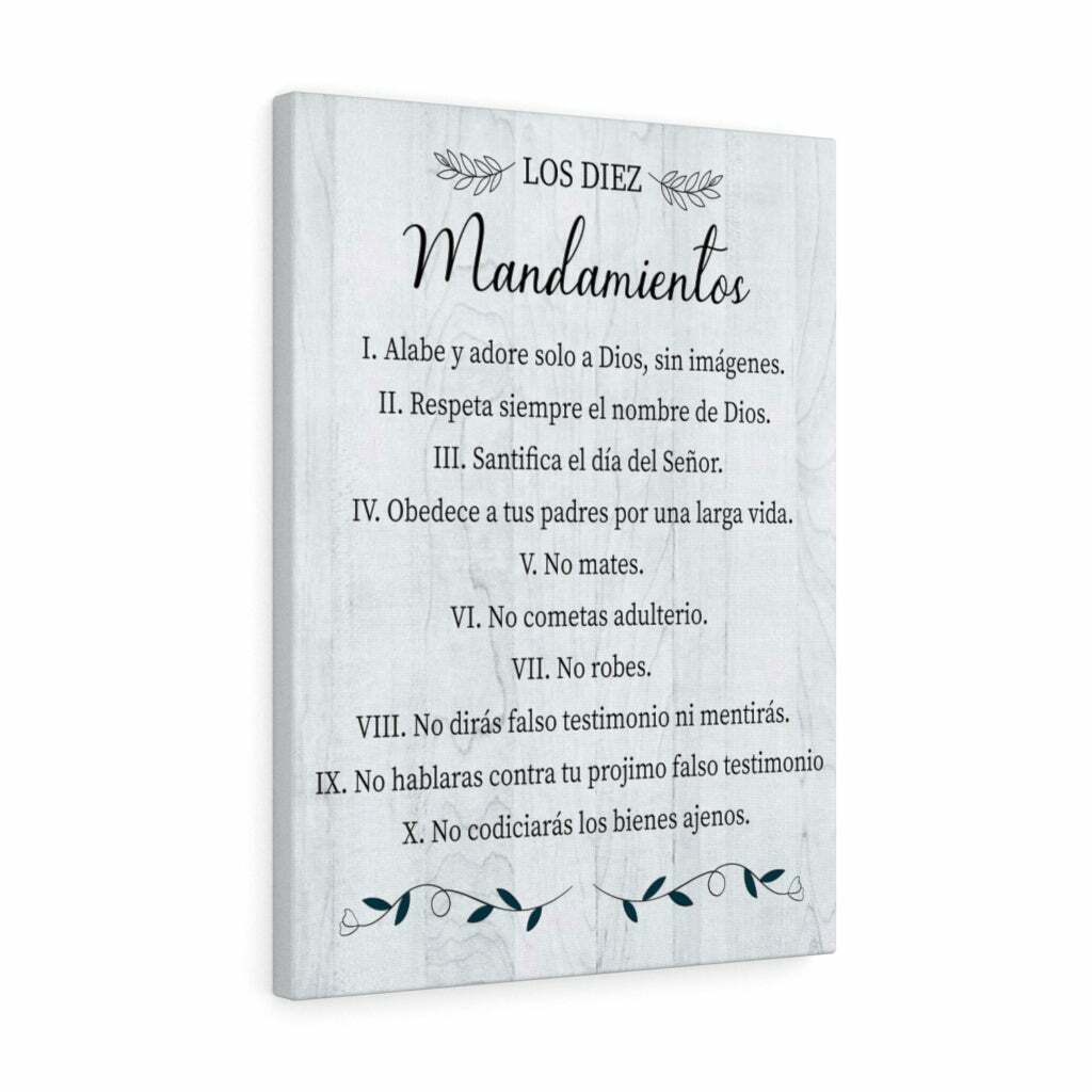 Los Diez Mandamientos 10 Commandments Spanish Picture Christian Wall Art Bible