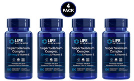 Life Extension Super Selenium Complex 200 mcg & Vitamin E -100 VCaps -4 Bottles - $39.55