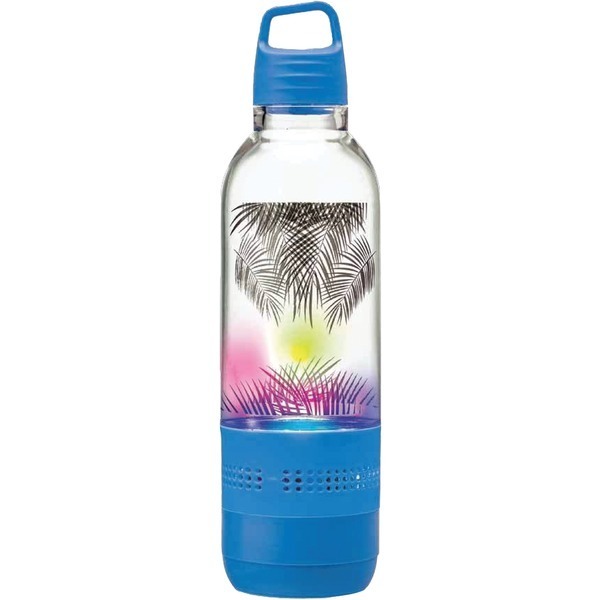 SYLVANIA SP717-BLUE Holographic Light Water Bottle with Integrated Bluetooth ...