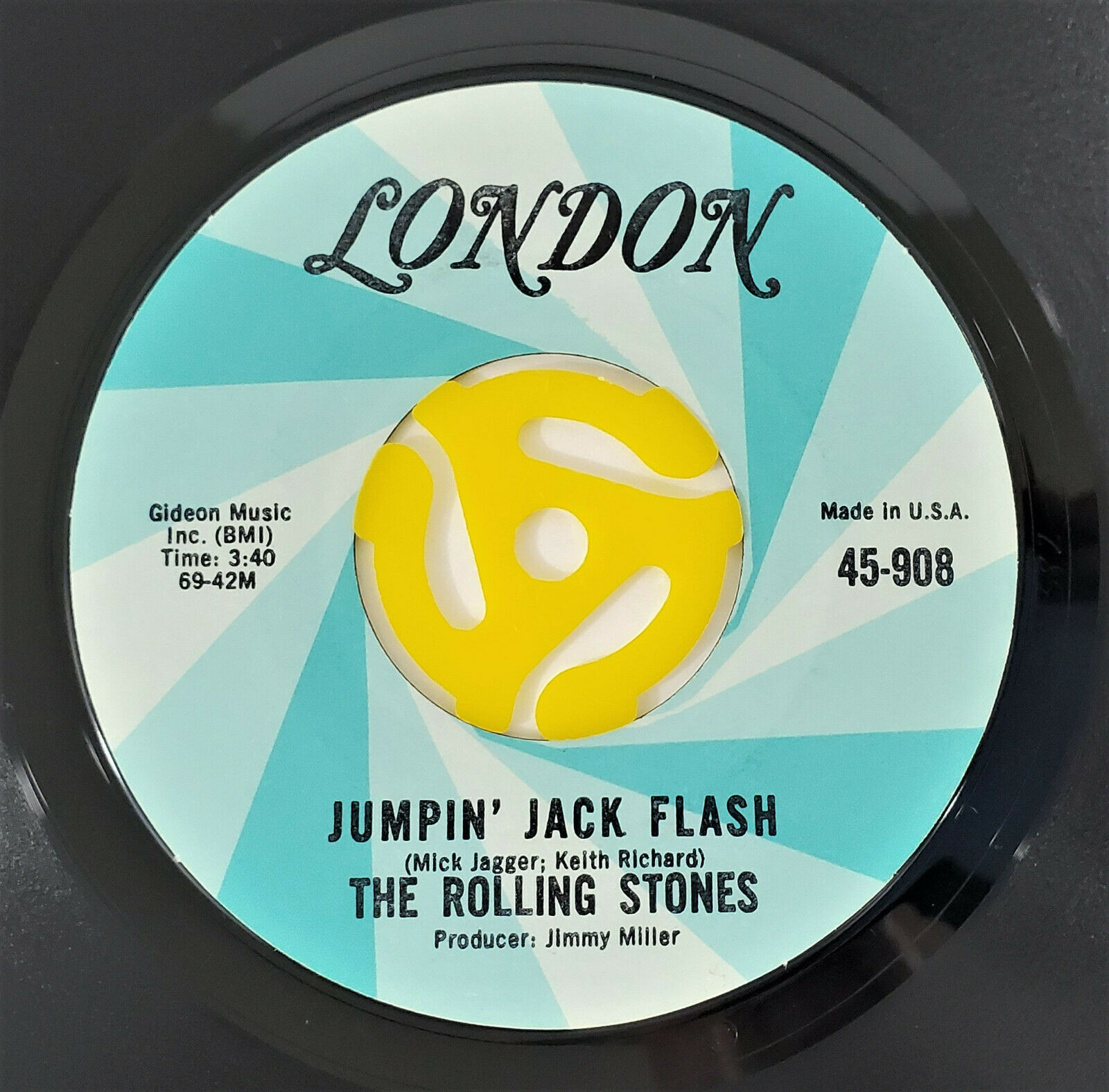 Jumpin Jack Flash 45 rpm Rolling Stones London 45-908 Miss Print Label ...