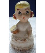 Vintage Cute Ceramic Little Blonde Hair Girl Holding Jar - $4.99
