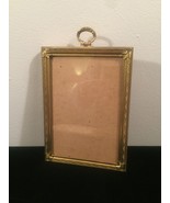 Vintage 40s gold ornate 5&quot; x 7&quot; frame with top hanging circle design - $20.00
