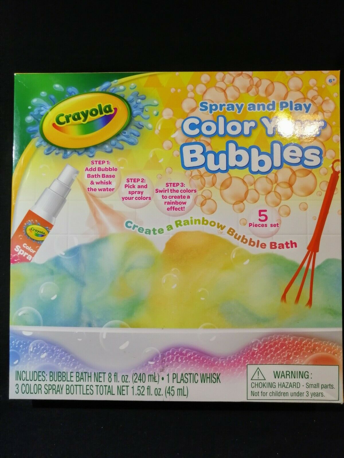 Crayola Spray And Play Color Your Bubbles Bath Time Fun Rainbow Bubble Bath Other