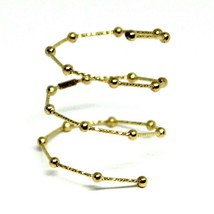 18K YELLOW GOLD MAGICWIRE LONG FINGER RING, ELASTIC WORKED WIRE, SPHERES, SNAKE image 2