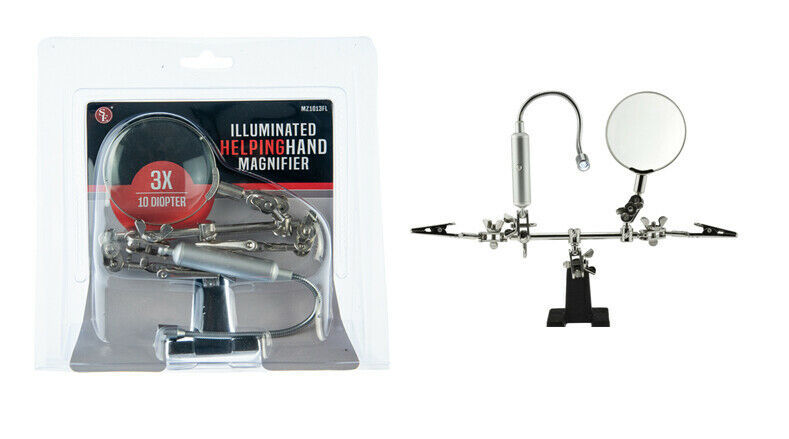 Primary image for Third Hand Soldering Stand Holder With Light Magnifier Helping Station Tool