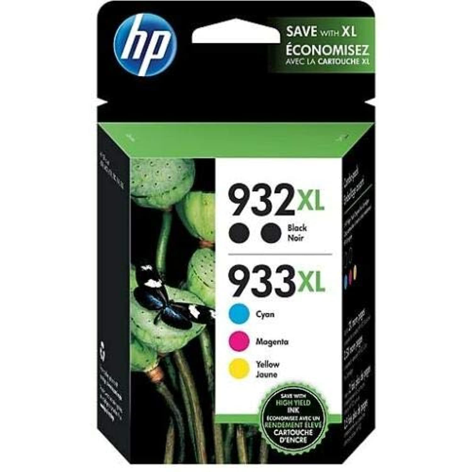 HP 932XL/933XL 5-Pack Black/Cyan/Magenta/Yellow High Yield Ink Cartridges (N9H69