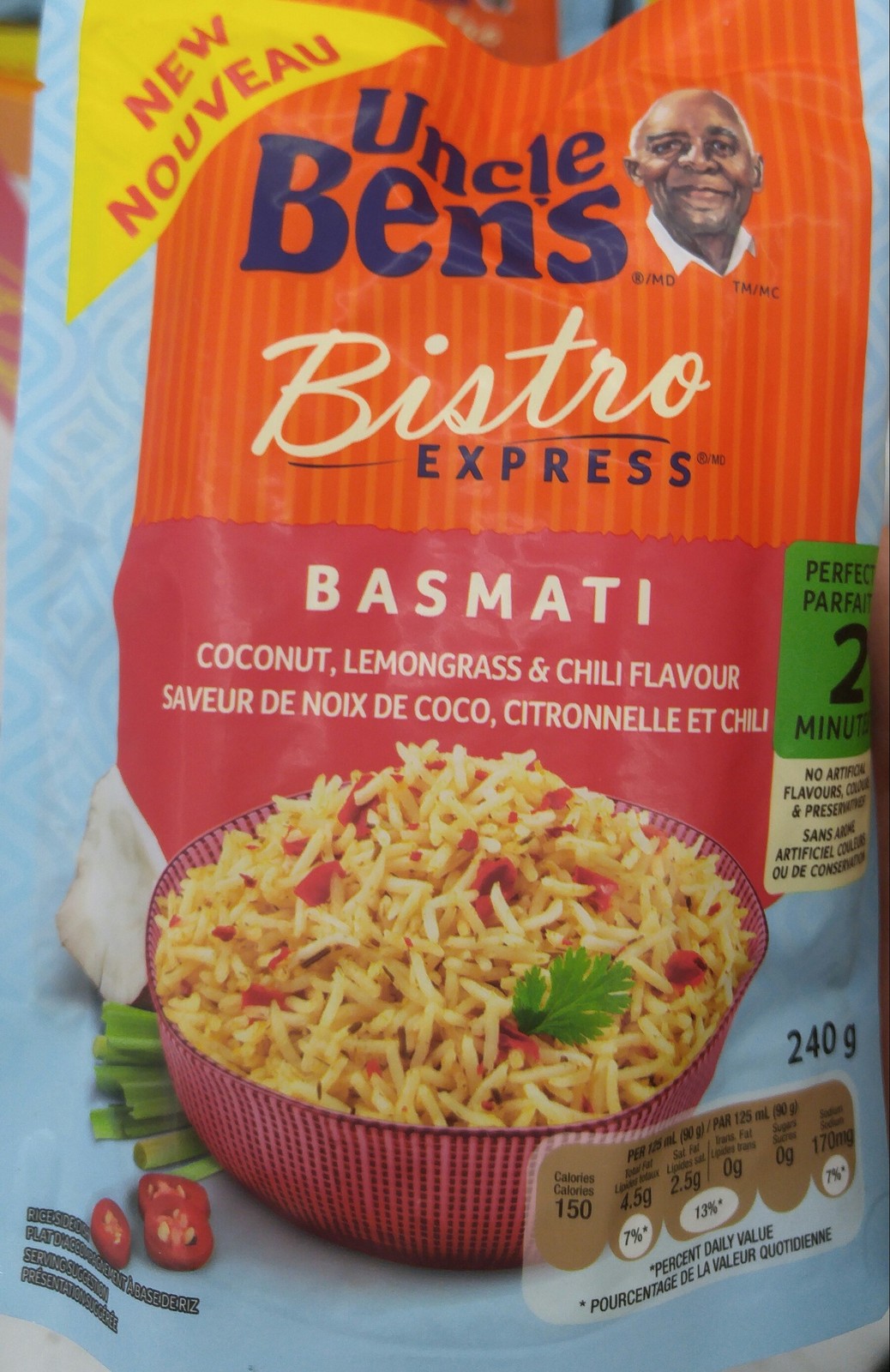 Uncle Ben’s Bistro Express Basmati Coconut Lemongrass & Chili Rice 12 x