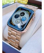 Custom 24K Rose Gold 45MM Apple Watch SERIES 8 Stainless Steel Rose Gold... - $1,519.05