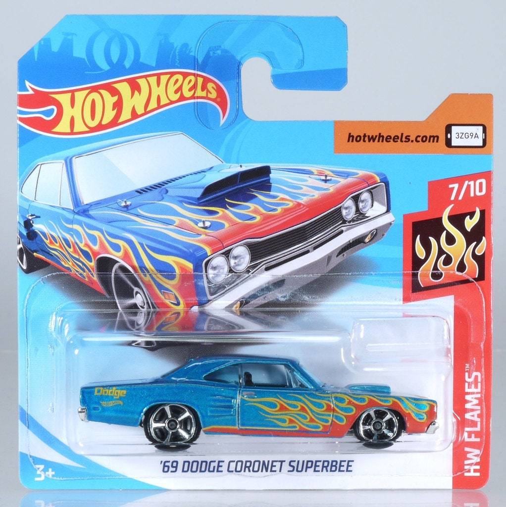 Hot Wheels '69 Dodge Coronet Superbee Blue HW Flames Perfect Birthday ...