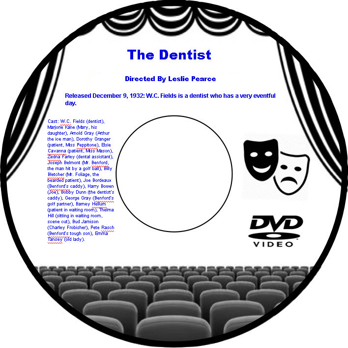 The Dentist 1932 DVD Movie Comedy WC Fields Marjorie Kane Arnold Gray
