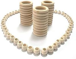 50 Pieces Wooden Beads and 30 Pieces Wood Rings - Unfinished image 3