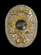 Vtg OBSOLETE Crozer Medical Center Security Officer Badge Blackinton #29 Chester image 1