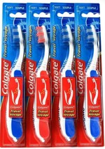 4 Count Colgate Travel 90 Soft Bristle Colors May Vary Toothbrushes Folds Nice