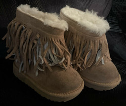Ugg Chestnut Brown Boots Girls Sz 7 Short Youth Uggs Sheepskin Shearling... - $17.81