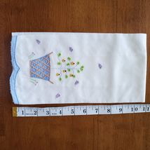 Hand Embroidered Guest Towel, Vintage Embroidery, Linen Towel, Plant Butterflies image 3