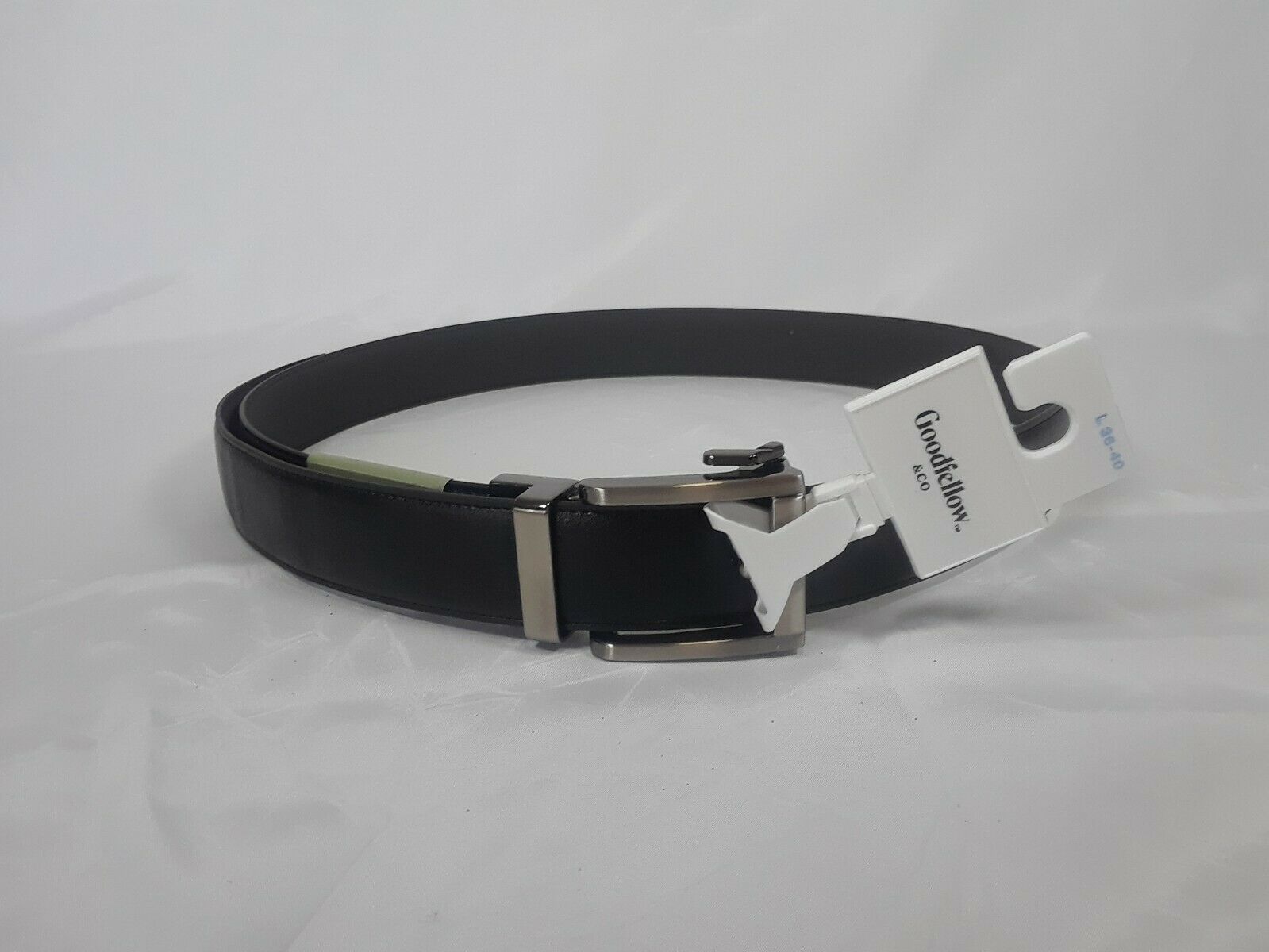 Goodfellow & Co. Men's Bonded Leather Custom Fit Basic Black Belt Size L [36-40]
