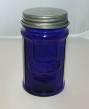 Cobalt Blue Glass Coffee Jar with Metal Lid Canister Java Grounds Mornin... - $15.00