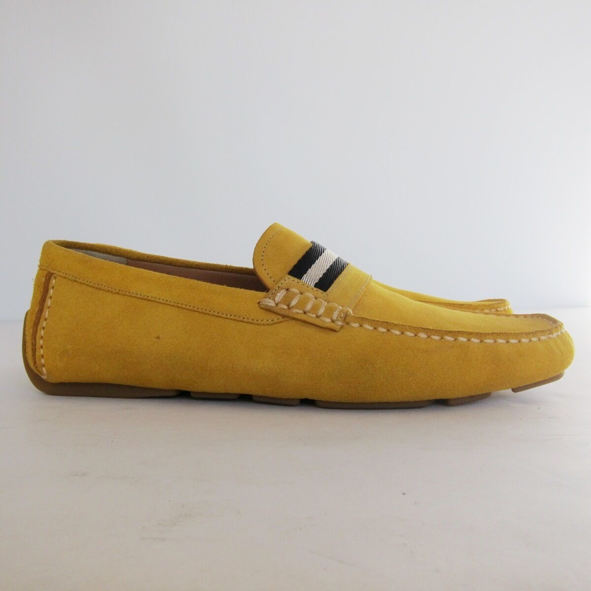 S1635102 New Bally Wabler 362 Mustard Suede Driver Shoes Size US 8D