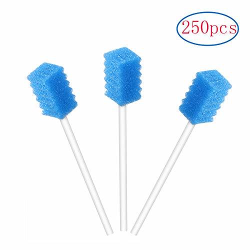 Wellgler Disposable Oral Swabs, mouth cleaning sponge brush, 250pcs
