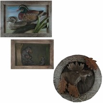 New Carved Wood Rustic Decor Wall Plaque Bear Moose or Wood Ducks - $34.95