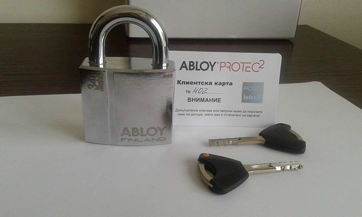 Abloy Protec2 PL 340/25 Hardened Steel Padlock/With 2 Keys And ID Card ...