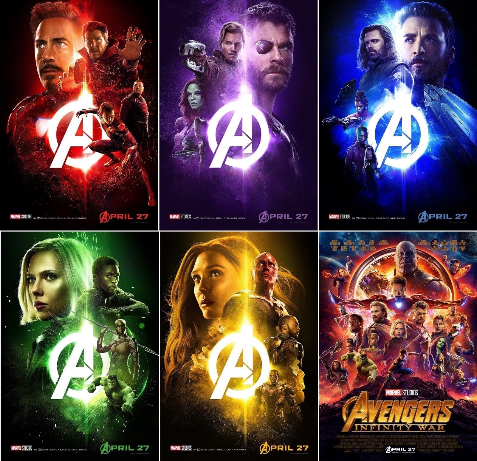 Avengers Infinity War Movie Poster 14x21 27x40 32x48 Characters Art Film Print