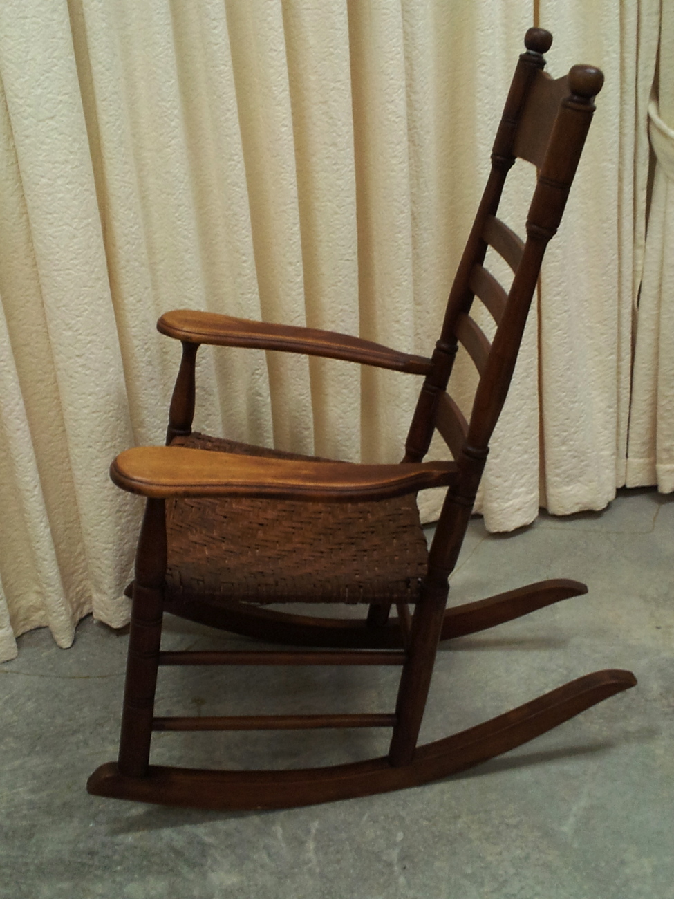 Antique Maple Rocking Chair with Original Split Hickory Seat 18001899