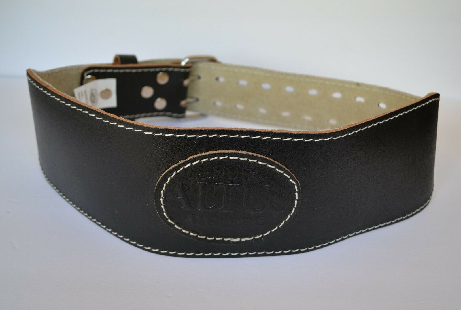 Altus Black Leather Padded Weight Lifting Belt Double Prong Size L 31
