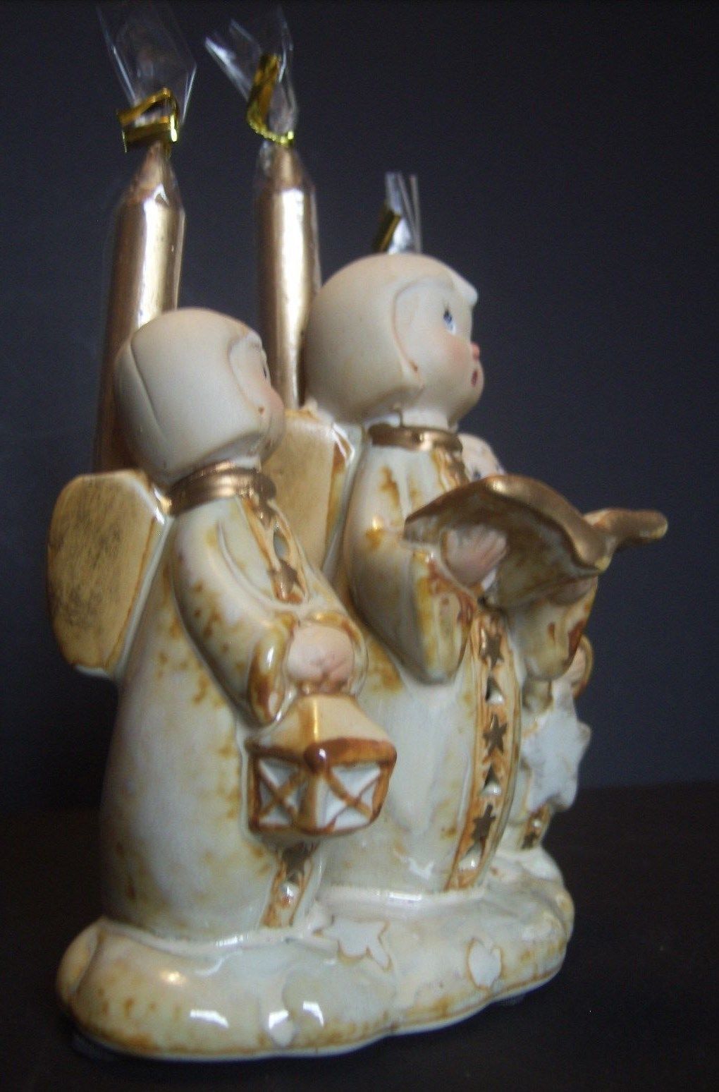 Ceramic Christmas Caroling Angel Candle Holder Candles & Candle