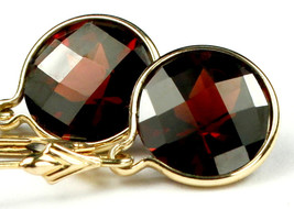 E211, 10mm Mozambique Garnet, 14KY Gold Leverback Earrings - $511.27