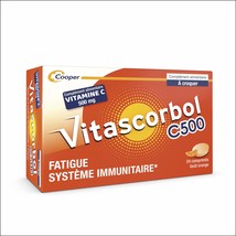 Vitamin C 500mg-Vitascorbol by Cooper-Pack of 24 Chewable Tablets - $22.50