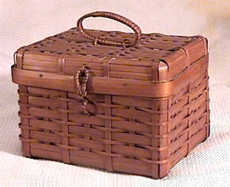 Vintage Bamboo Basket Made In Occupied Japan Tea Caddies