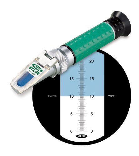 Vee Gee Scientific BTX-20 Handheld Refractometer, with Brix Scale, 0-20%, +/-...