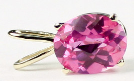 P002, 10x8mm, 3.3 ct, Created Pink Sapphire, 14KY Gold - $172.58