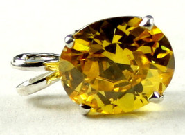 SP040, 12x10mm, 6 ct Golden Yellow CZ, 925 Sterling Silver Pendant - $35.93