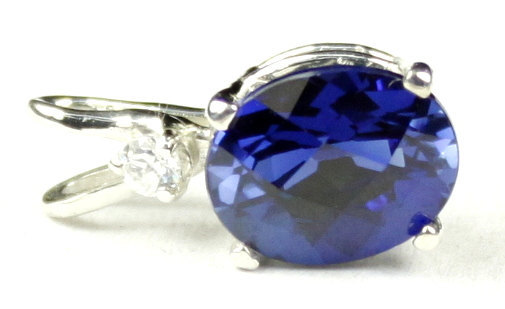 SP020, 10x8mm, 3.3 ct Created Blue Sapphire, 925 Sterling Silver Pendant - $44.87