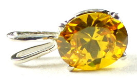 SP002, 10x8mm Golden Yellow CZ, 925 Sterling Silver Pendant - $33.81