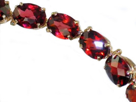 B002, 8x6mm Mozambique Garnet, 10KY Gold Bracelet - $1,205.98