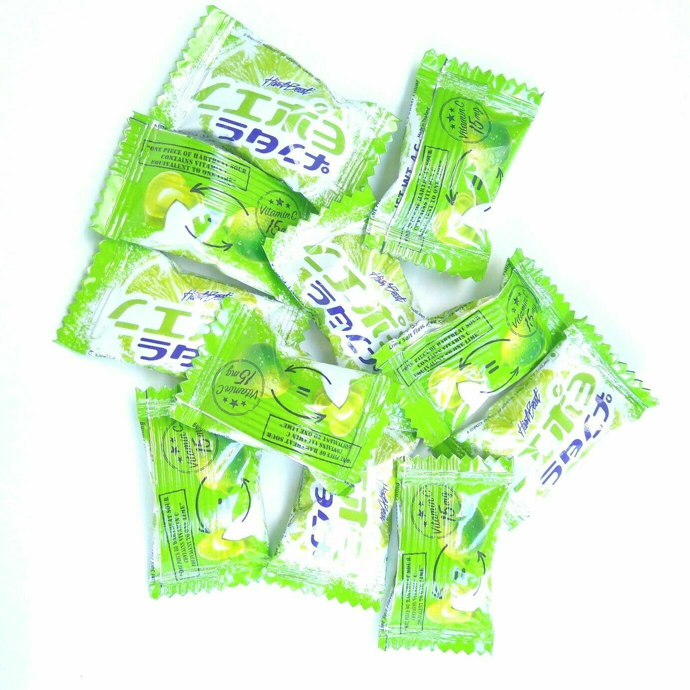 x3 Heartbeat SOUR Lemon Lime Salt Flavor Candy with Vitamin C 15mg 100