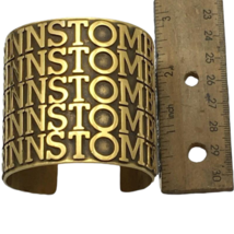 Gorgeous Gold Tone Metal TOM BINNS Logo 2.5" Wide Statement Cuff Bracelet image 9