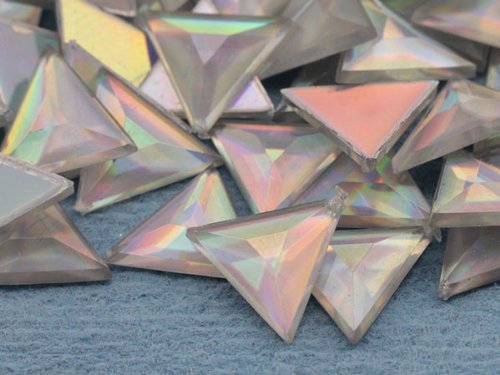 13mm Crystal_AB Flat Back Triangle Acrylic Jewels High Quality Pro Grade - 60...