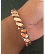Unisex Pure Copper Twisted Wires Bracelet Cuff Adjustable Size Hindu Kad... - $14.24