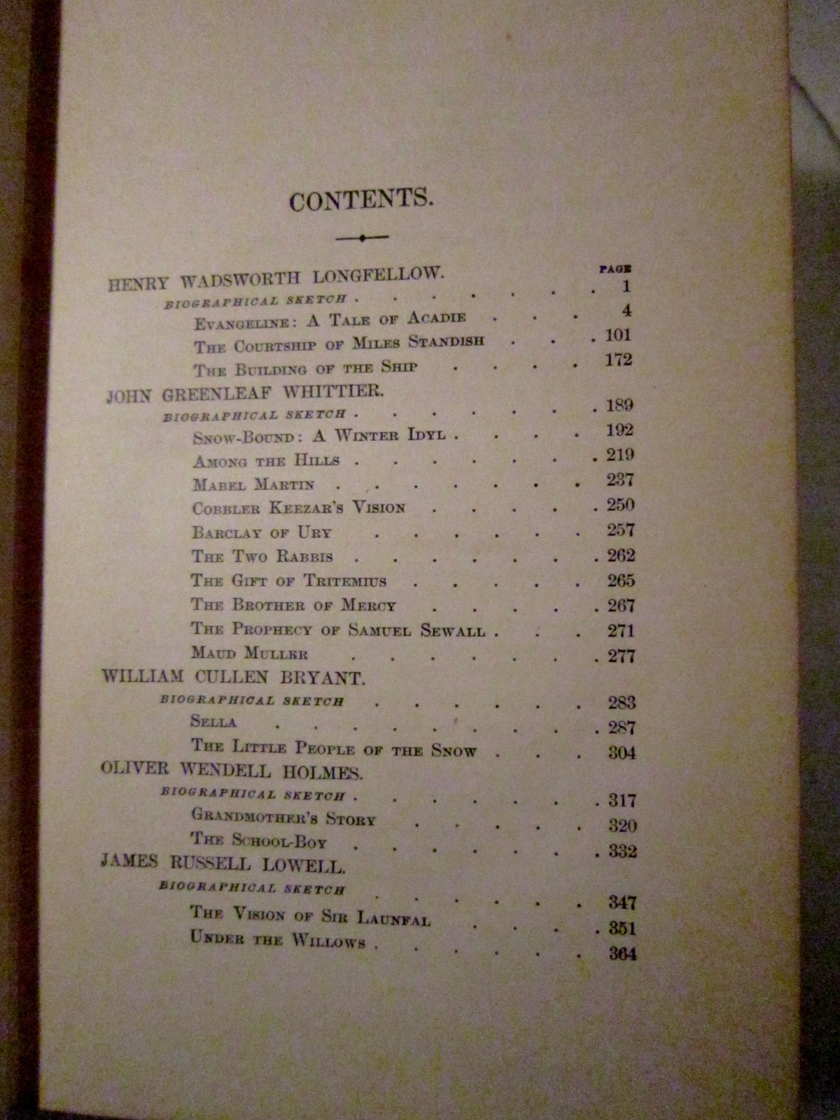 American Poets 1892 Longfellow Whittier Bryant Holmes Lowell Emerson